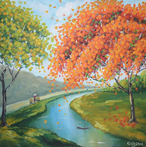 Tranh Sơn Dầu Làng Tôi